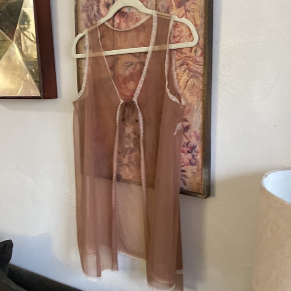 60s 70S VINTAGE VANITY FAIR BOHO FEMININE SHEER LACE TRIM LINGERIE CHEMISE TOP - Picture 13 of 15